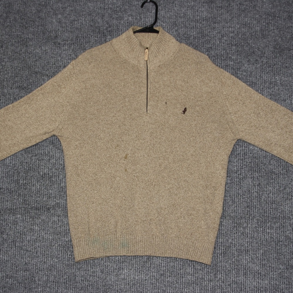 Marlboro Classics Mens Quarter Zip Sweater Tan X Large West‎ American Sportswear